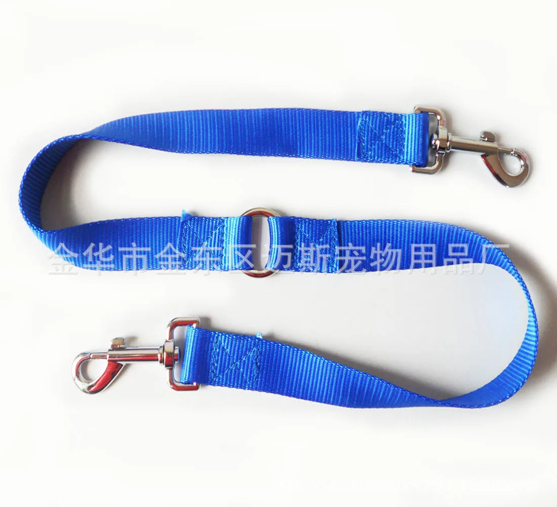 Nylon Double Headed Pet Traction Rope Leash Dog Leash Traction Two Dogs Pet One plus Two Multi-color