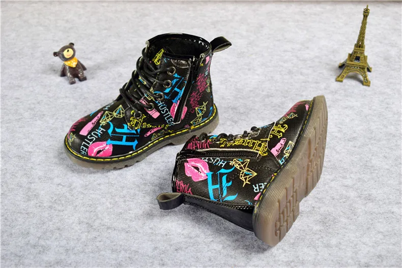 AOGT/детские ботинки из искусственной кожи; водонепроницаемые ботинки martin; сезон осень-зима; модные детские ботинки; Брендовая обувь для мальчиков и девочек; резиновые сапоги