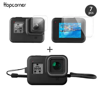 

Hopcorner Silicone Rubber Protective Case for GoPro Hero8 Accessories 3 colors opinions + 6pcs Tempered Glass Screen Protector