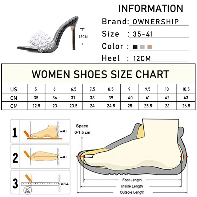 Women's Crystal Transparent Slippers 2021 Women Summer High Heels Woman Sexy Pointed Toe Pump Ladies Party Shoes Female Footwear 6