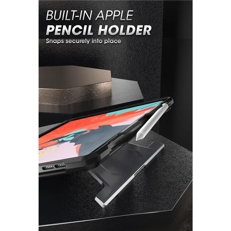 Supcase-ub Capa de Borracha Robusta de Corpo Inteiro para Ipad Pro Suporte de Lápis Apple Integrado Kickstand 12.9 Case 2023 2023 2023 - Imagem 4