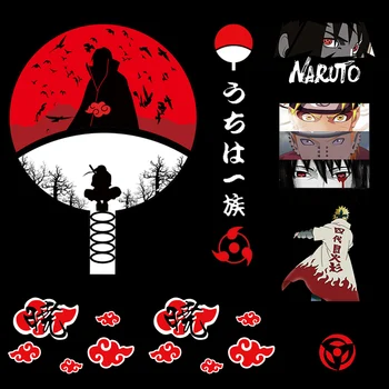 

Hot Anime Naruto Patches Iron On Transfers For Clothes DIY T-shirt Clothing Patches Uchiha Sasuke Thermal Transfer Vinyl Sticker