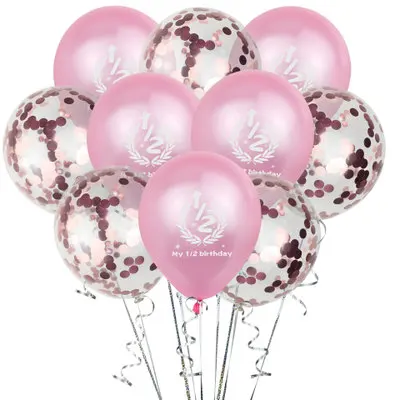10 шт 1/2 с днем рождения воздушные шары баннеры для вечеринки на день рождения пол года воздушные шары украшения Детские душ вечерние детские игрушки Globos