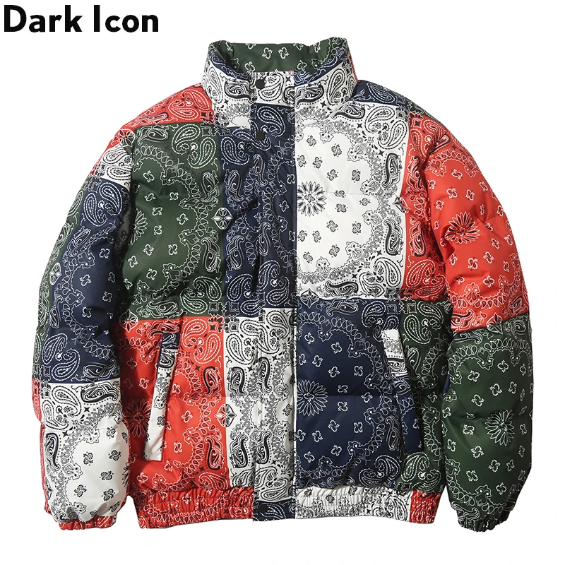 Куртка Бандана Dark Icon Теплая мужская и женская парка с воротником стойкой уличная
