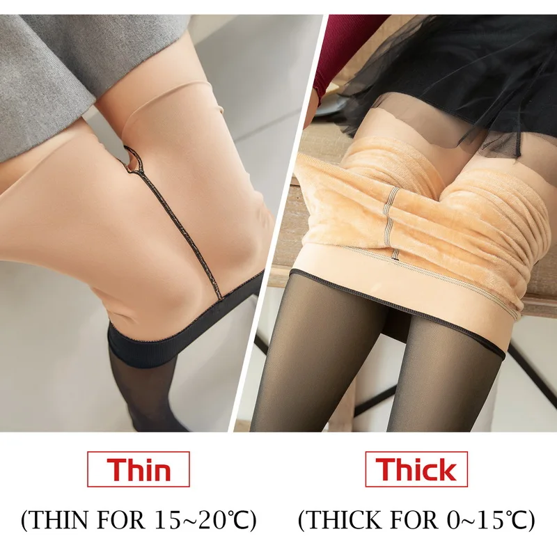 Large Size Women's Warm Tights For Winter Elastic High Waisted Fleece  Insulated Leggings Thermal Stockings Woman Sexy Pantyhose - AliExpress