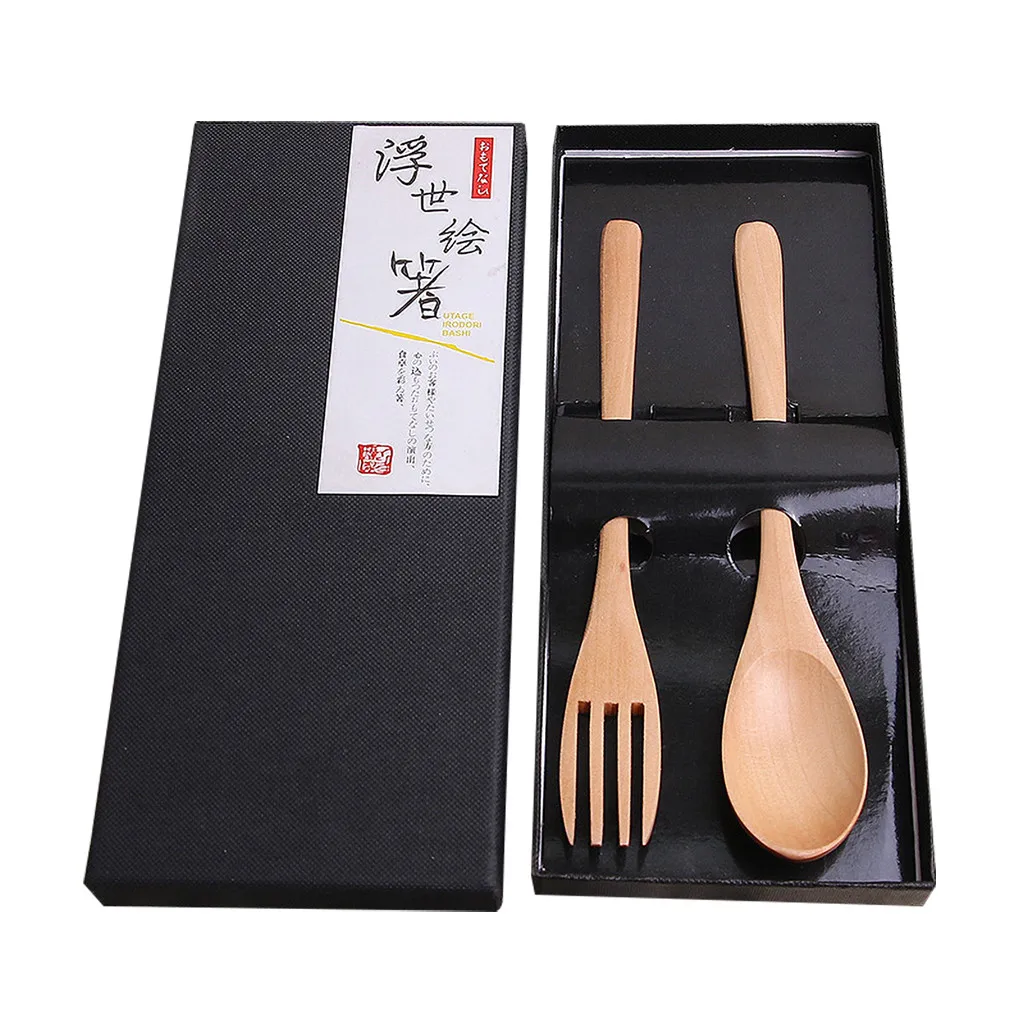 5Pcs/Set Japanese Style Chopsticks Wooden Non-Slip Sushi Food Chop Sticks Chinese Gift Reusable Chopsticks And Spoon Tableware