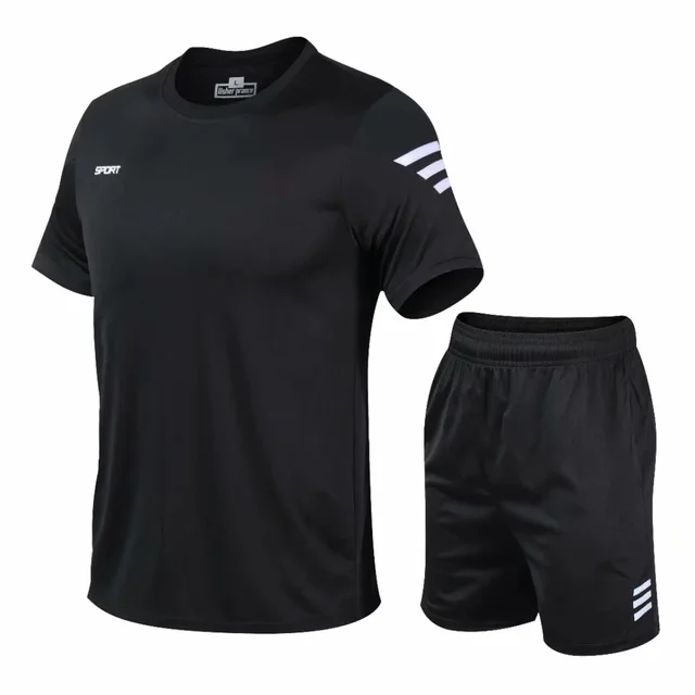 2 Pcs/Set Men's Tracksuit Gym Fitness badminton Sports Suit Clothes Running Jogging Sport Wear Exercise Workout set sportswear 2