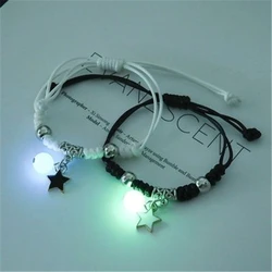 2023 Luminous Cat Star Moon Bracelet Couple Charm Handmade Adjustable Rope Matching Friend Bracelet Infinite Love Jewelry Gifts