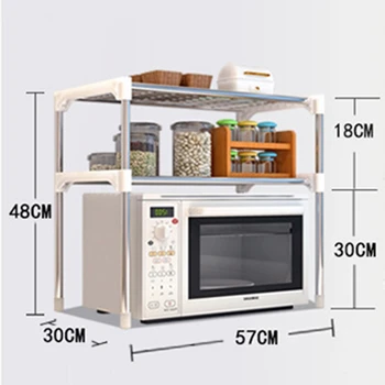 

Adjustable Steel Microwave Oven Shelf Detachable Rack Kitchen Tableware Shelves Home Bathroom Storage Rack Holder