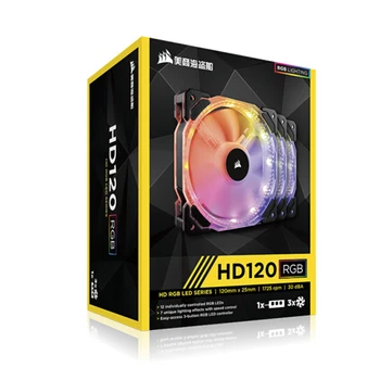 

CORSAIR Fan HD120 RGB LED High Performance 3-Pack Static Pressure Fan with Controller RGB Support NEW and Original