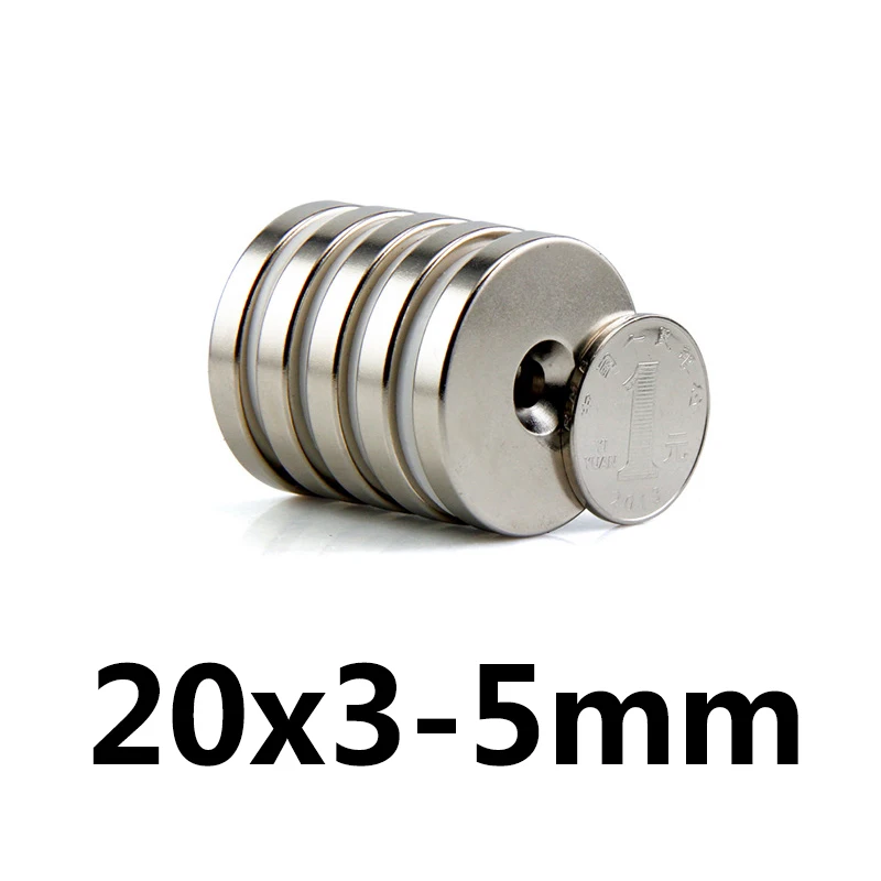 

500/1000/1500 pcs Neodymium 20x3-5mm Strong Cup Magnets Disc Countersunk 20x3mm Hole 5mm Round Base Pot Magnets 20*3-5mm