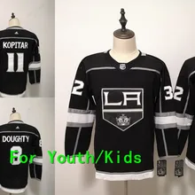 Молодежная вышивка сшитая Лос-Анжелес#11 Anze Kopitar 8 Drew Doughty 32 Jonathan Quick Kids Jersey