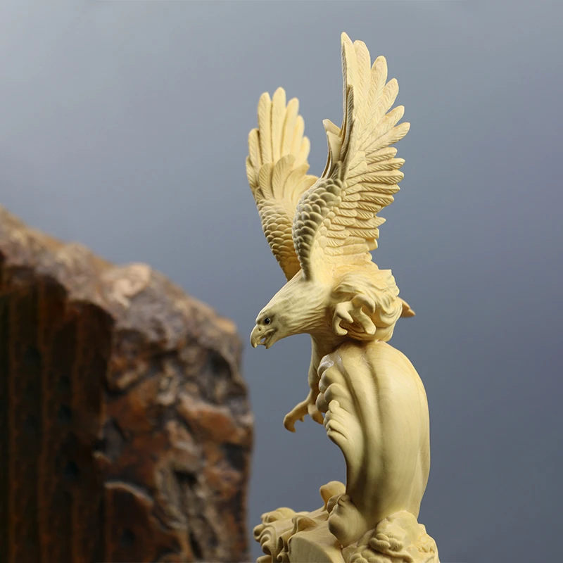 Escultura de Animal de águila de boj, decoración de sala de estar, Feng  Shui, estatua de halcón de madera, decoración del hogar, 29cm|Estatuas y  esculturas| - AliExpress