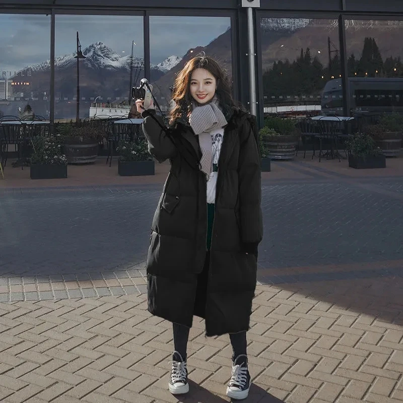 Women's Coat 2024 New Korean Version Loose Mid-Length Zipper Down