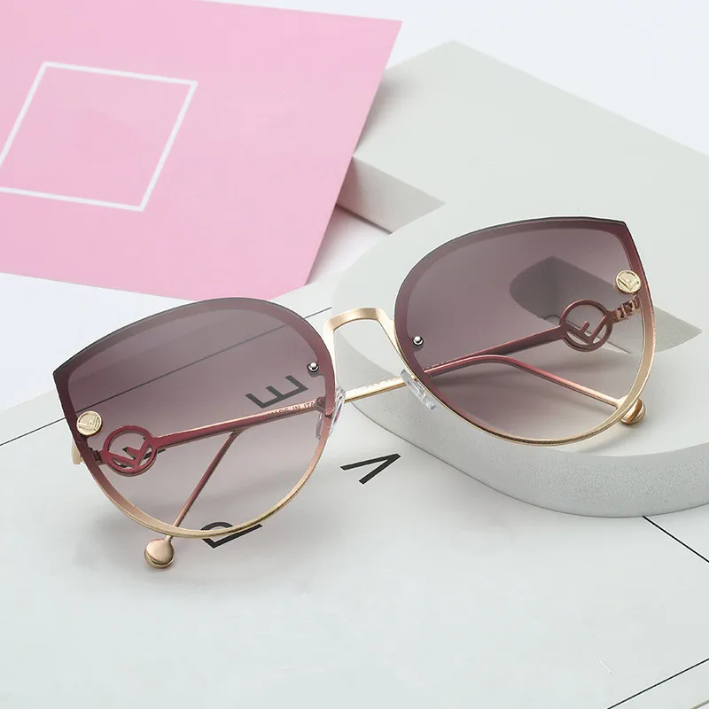 Fashion Big Box Women Sunglasses Driver Goggles New Cat Eye Sunglasses Women's Ocean Glasses Sunglasses Sexy Women Fashion - Название цвета: Gradient Tea