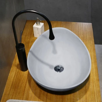 

Fashion concrete cement shaped wash basin Bathroom counter basin wash basin personality simple gray