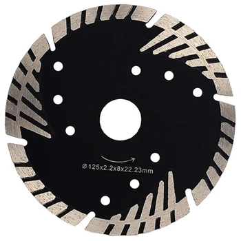 

FUNN-5inch 125Mm Diamond Saw Blade Granite Stone Cutting Segmented Turbo Teeth Slant Protection Concrete Cutting Disc