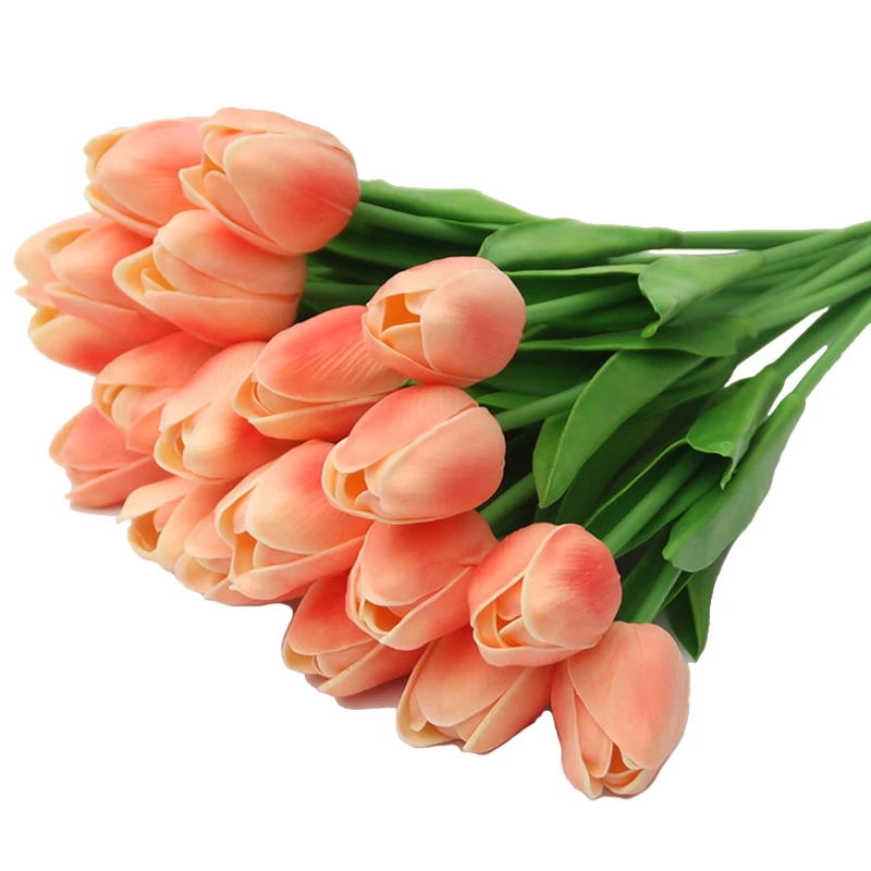 31Pcs Tulip Artificial Flower Artificial Bouquet Real Contact Flower for Family Wedding Decoration Flower