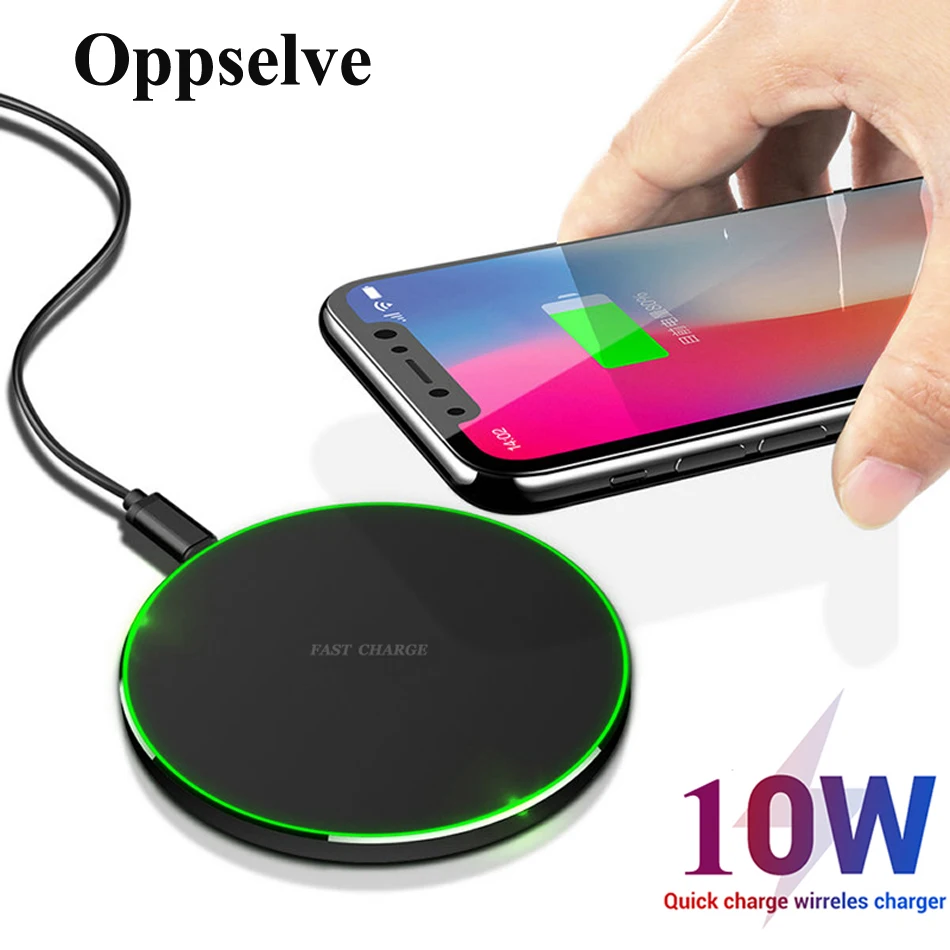 Qi Wireless Charger Pad For iPhone 12 11 X XS XR 8 Samsung Galaxy S20 S10 Fast Charging Mobile Phone Desktop | Мобильные телефоны и