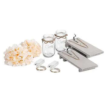 

Creative Wood Board Led Mason Cans Lantern Glass Mason Cans Retro Wall Lamp Remote Control Courtyard Lamp