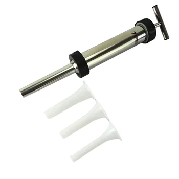 

Easy Clean Stainless Steel Meat Stuffer Filling Tool Snack Bars Food Preparation For Kitchen Manual Sausage Maker With Pipes