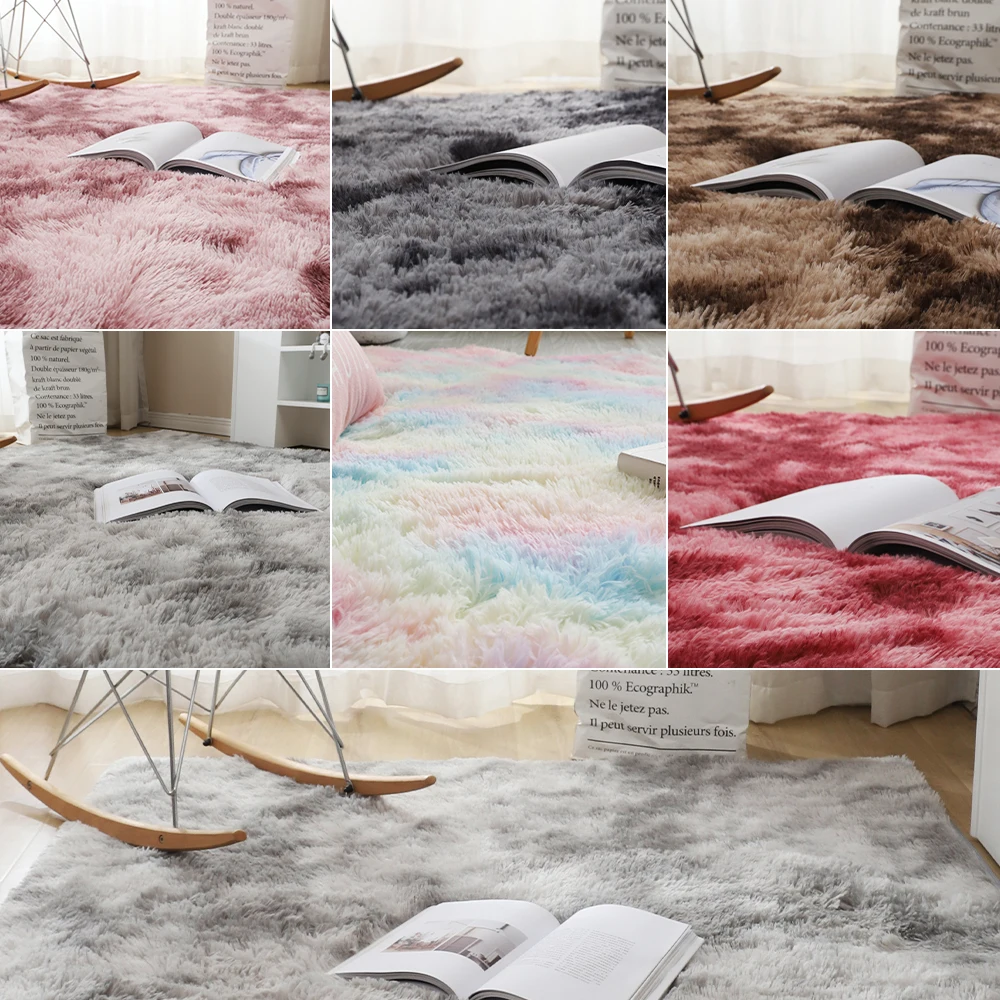 Thick Carpets for Living Room Modern Plush Rug Kids Bedroom Fluffy Floor Carpets Window Bedside Salon Sofa Table Decor Play Mat floor mat shaggy rugs