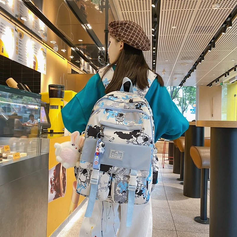 best Stylish Backpacks Girl Cool Camouflage Cartoon Travel Bag Fashion Ladies Graffiti Laptop Backpack Women Kawaii Bag Trendy Female College Backpacks classy sling bags