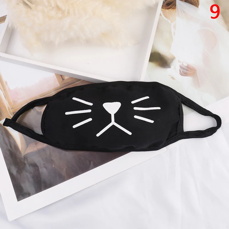 Unisex Black Anti-Dust Cotton Cute Bear Anime Cartoon Mouth Mask Kpop Teeth Mouth Muffle Face Mouth Masks Wholesale