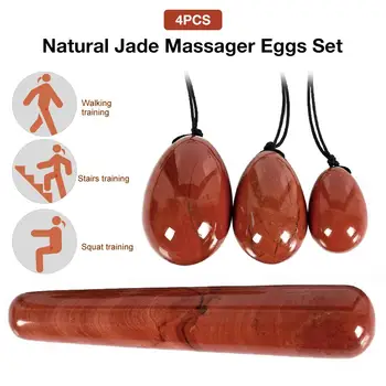 

4PCS Massager Set Natural Jade Women's Private Part Massage Eggs Massage Wand for Female Postpartum Recovery Health Shaping