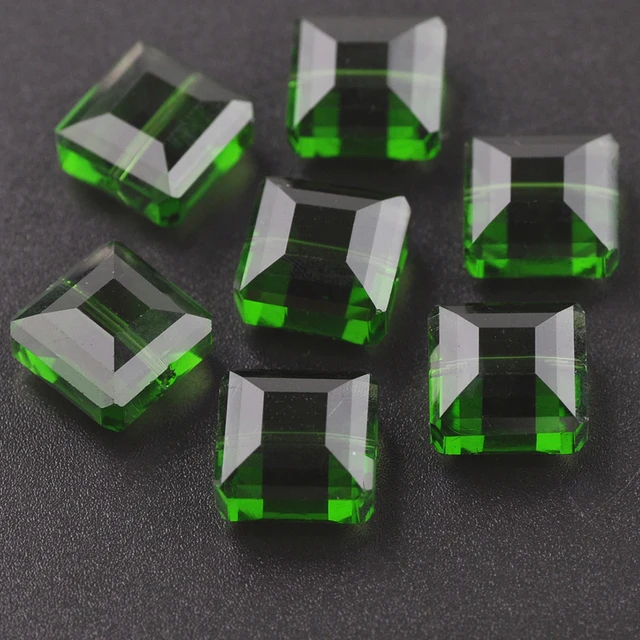 10pcs 13mm Square Faceted Cut Crystal Glass Loose Crafts Beads lot for DIY Jewelry Making 11