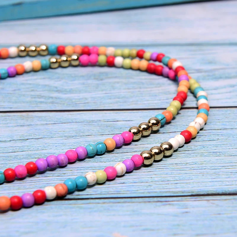 Long Colorful Glass Beads Necklace, Long Wrapping Multi Color Necklace With  Flower Beads, Gift for Woman, Necklaces Under 20 - Etsy