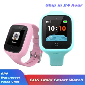 

Children SOS Smart watch Phone GPS Tracker Voice Chat Track playback Monitoring Child Band Camera IP67 Waterproof Children Gift