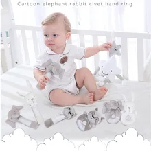 Hochets Mobiles pour bébé, jouets suspendus pour nouveau né, cloche à main douce, Animal Musical, Mobile Montessori, cadeau