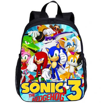 

Sonic the Hedgehog Small Backpack For Kids Boys Girls 3D Printing School Bag 13Inch Bookbag Kindergarten Satchel Mochila Escolar