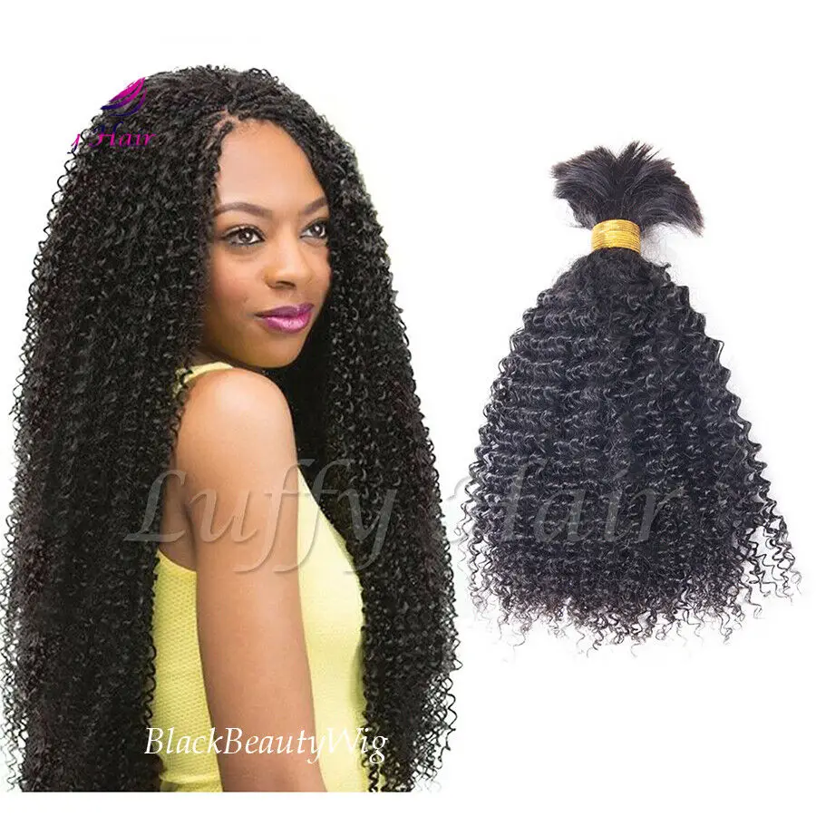 

Afro Kinky Curly Human Hair Bulk For Braiding Mongolian Remy Human Braiding Bulk Hair No Weft 4B 4C 3pieces/Lot