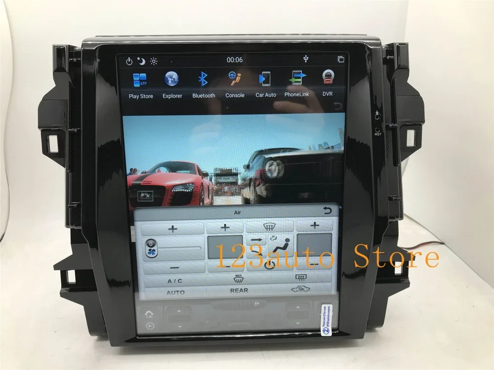 12,1 ''вертикальный экран Tesla стиль Android 8,1 автомобильный DVD gps навигатор плеер для Toyota Fortuner PX6