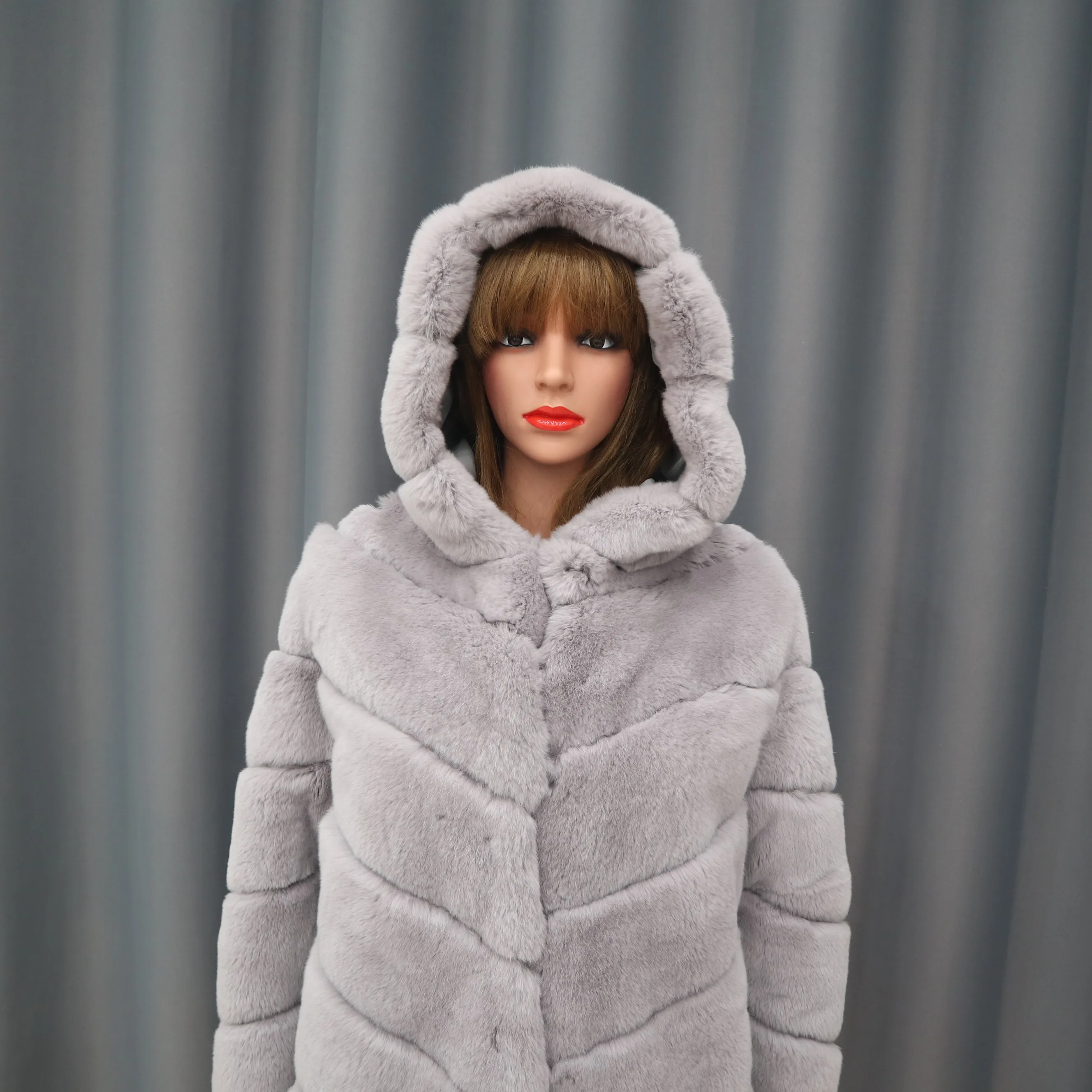 Новая модель зимнее женское натуральное меховое пальто различных цветов ...