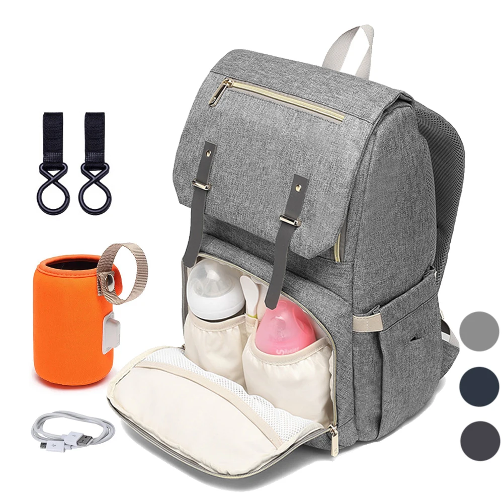 Multi-function Mummy Diaper Bag Maternity Rucksack Backpack w/ USB Charging Port 
