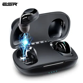 

ESR TWS Mini Wireless Bluetooth 5.0 Earphones Noise-Cancelling IPX5 HD Stereo Earbuds with Microphone 9HR Battery Life Headset