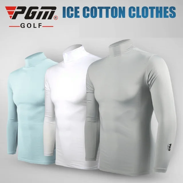 PGM Mens Sun Protection Golf Shirt Underwear Long Sleeve Golf Shirt Cooling Ice Silk T-shirts Anti-UV Soft Golf Apparel For Men 2