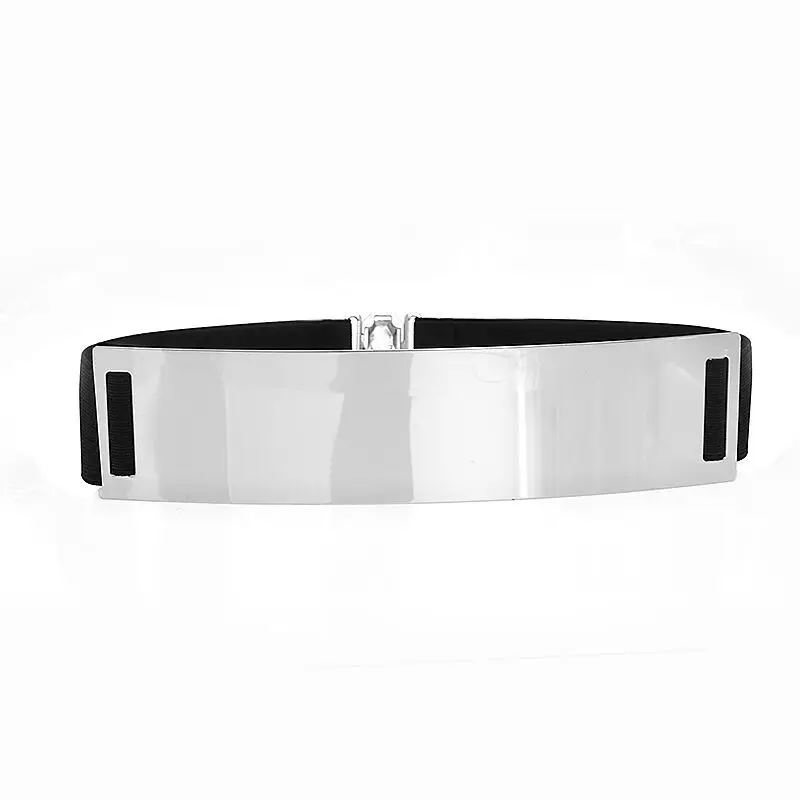 style1 silver Роскошный женский ремень с металлическим зеркалом, широкий женский ремень с золотыми и серебряными цепочками, пояс на талию, женское платье, пояс, ceinture femme cinturon mujer - Цвет: style1 silver