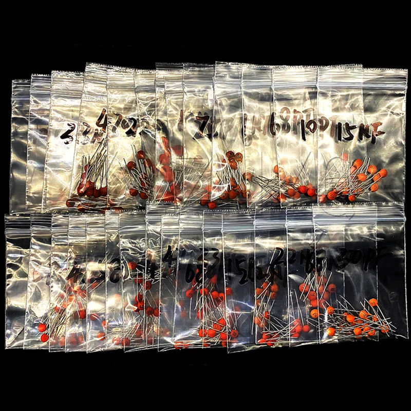Ceramic Capacitor 300pcs 30Values 2pf-0.1uf 100nf Ceramic Capacitor Kit 2/3/5/10/15/22/30/33/47/68/75/82/100/220/330/470/680/pf/p 1/1.5/2.2/3.3/NF