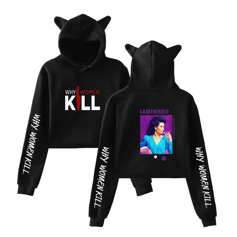 Dodelijke womanWomens Herfst толстовки Толстовка Koreaanse Stijl Kat oren Lange Mouw Trui укороченный Топ Толстовка