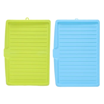 

Promotion! 2 Pcs Plastic Dish Drainer Drip Tray Plate Cutlery Rack Kitchen Sink Rack Holder Large , Blue & Green