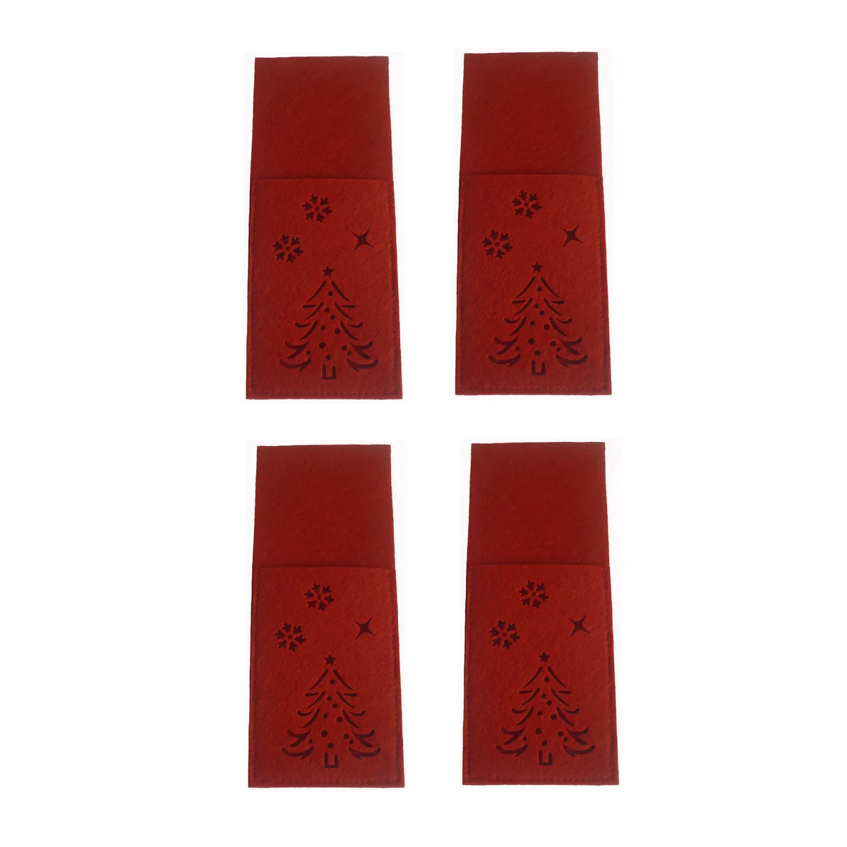 4pcs Christmas New Year Pocket Fork Knife Cutlery Holder Bag Christmas tree Snowflake Party Table Dinner Decoration Tableware