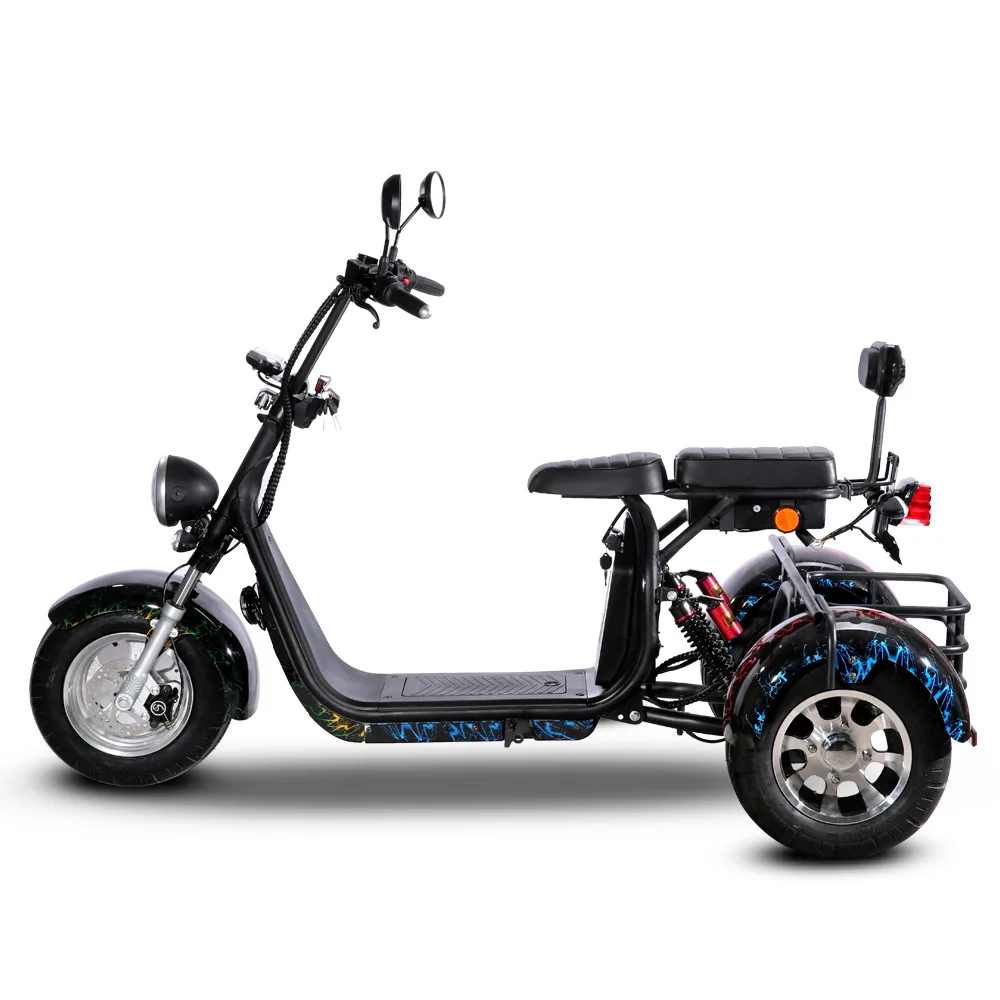 

Adult Electric Three Wheel Tricycle With Long Endurance Dual Disc Brake Large Motor Aluminum Alloy Wide Tire