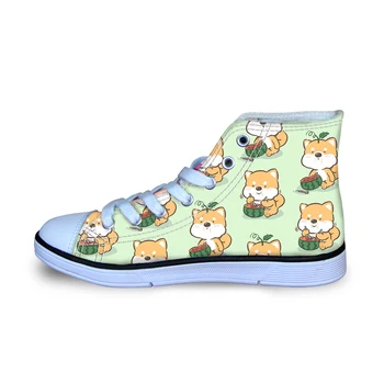 

Aulaygo Cute Corgi Dog Pattern Kids Canvas Shoes Animal Design Boy Girls Sport Summer Autumn Sneakers Lace Up High Quality Flat