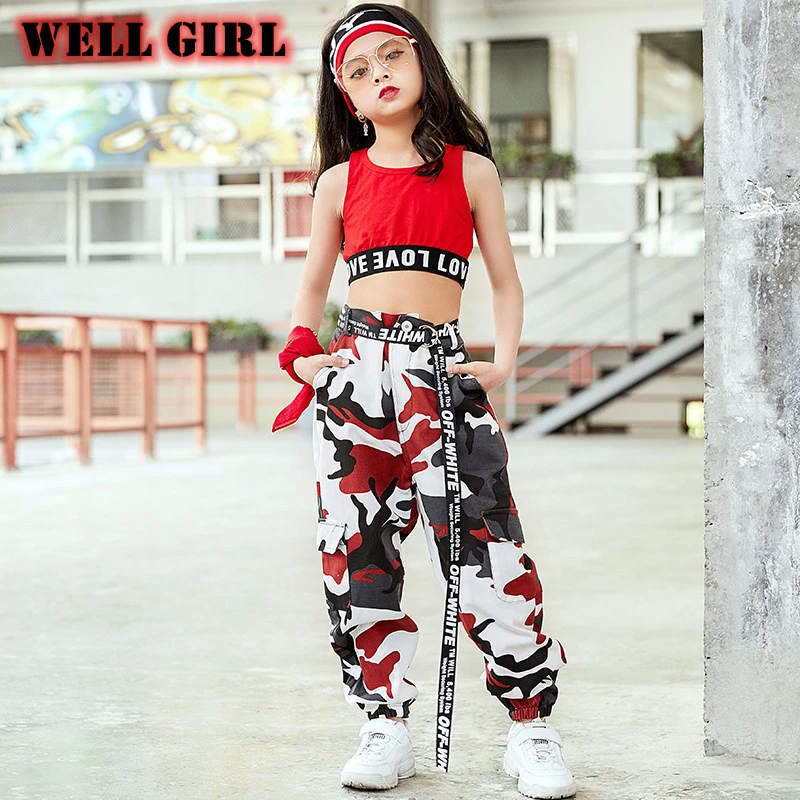Pantalones Cargo de camuflaje para niños y niñas, ropa calle Capris de 4 a 17 años, Hip Hop, primavera y otoño, S002|Pantalones| - AliExpress