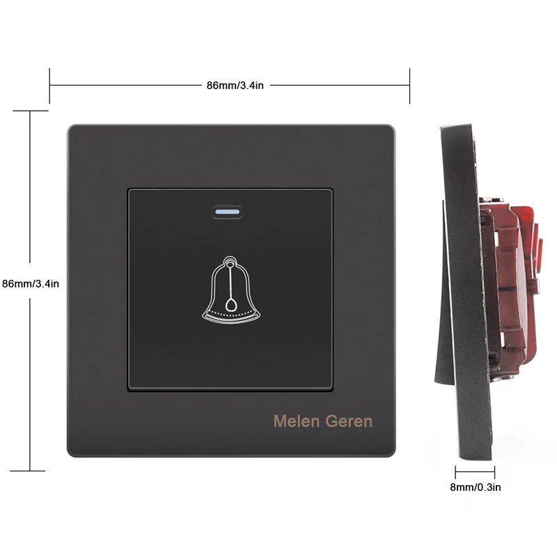 Высокое качество Водонепроницаемый дверной звонок розетка кнопочный настенный переключатель дверной звонок розетка панель прерыватель 16А 110-250 В для дома отеля