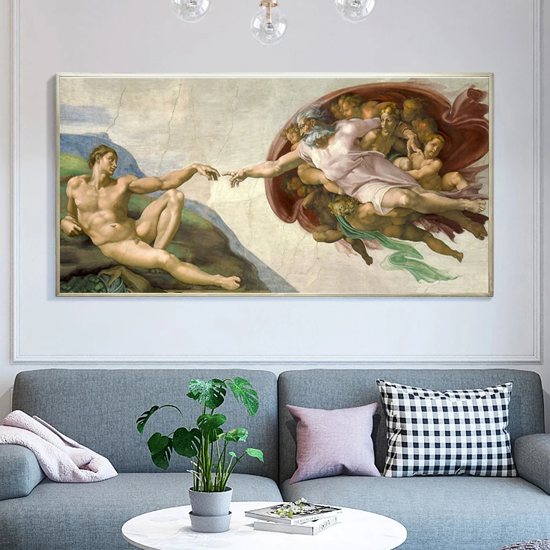 Michelangelo's Sistine Chapel потолочный настенный плакат гостиная Картина на холсте для